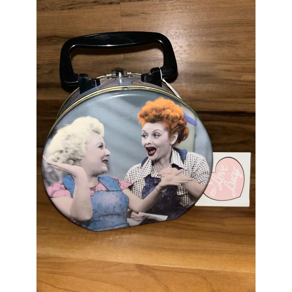 Vintage Collectible I LOVE LUCY: Round Tin Lunch‎ Box by Vandor, NWT